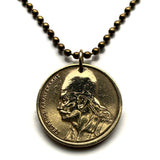 1978 Greece Hellas 2 Drachmai coin pendant Georgios Karaiskakis Skoulikaria Arta Sarakatsani Hellenic military firearm gun Ioannina n000447