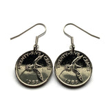 1983 Bermuda 25 Cents coin earrings Bermudian Longtail bird White-tailed Tropicbird pink sand beaches vacation Hamilton Paget Warwick Pembroke Sandys Smith's British West Indies St George's e000689