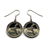 1986 Bermuda 25 Cents coin earrings Bermudian Longtail bird White-tailed Tropicbird pink sand beaches vacation Hamilton Paget Warwick Pembroke Sandys Smith's British West Indies St George's e000689