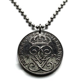 1950 Sweden Sverige 5 Ore coin pendant Swedish crown Tre Kroner initial G Swedes Stockholm Gothenburg Malmo Uppsala Linkoping Orebro n000873