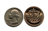1963 Cyprus 5 Mils coin pendant Cypriot ancient galley ship naval battle Nicosia Limassol Strovolos Karavas Akamas Paralimni Kourion n000200