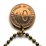 1961 South Korea 10 Hwan coin pendant Rose of Sharon Mugunghwa Seoul Daehan Minguk Suwon Ulsan Changwon national flower Boeun Bagua n000006