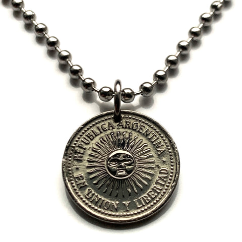 1995 Argentina 5 Centavos coin pendant Sol de Mayo Buenos Aires Tucumán Salta San Juan Entre Ríos Río de la Plata Puerto Madero asado n000821