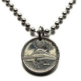 1941 Japan Nippon 1 Sen coin pendant Mount Fuji World War 2 era Tokyo Yokohama Kobe Osaka Kawasaki Shizuoka Chrysanthemum Saitama Sendai Chiba Niigata Kyoto Okinawa Nagasaki Hiroshima Fukuoka n002180