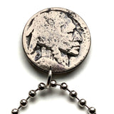 USA 5 Cents Buffalo Nickel coin pendant Black Diamond Bisson Native American Chief Iron Tail Oglala Sioux Lakota Big Tree Kiowa n003921