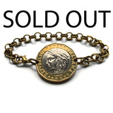 1997 Italy 1000 Lire coin bracelet lady Turrita mural crown Rome Florence Venice Milan Torino Palermo Napoli Genoa Verona Perugia Siena Padua Bologna Modena Tuscany Cagliari Pisa Bergamo Matera Bari Lecce San Gimignano Trieste Ferrara Sorrento b000080