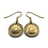 1940 Taiwan Republic of China Formosa 2 Fen coin earrings World War 2 era Kuomintang Blue Sky White Sun New Taipei Xinhai Revolution Hokkien Taichung Kaohsiung Banqiao Chinese shÃ­chen Tainan Hsinchu Keelung Chiayi e000691