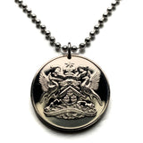 1966 Trinidad & Tobago 50 Cents coin pendant Scarlet Ibis Cocrico Hummingbirds Port of Spain Point Fortin Diego Martin Soca Rapso n001001