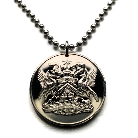 1966 Trinidad & Tobago 50 Cents coin pendant Scarlet Ibis Cocrico Hummingbirds Port of Spain Point Fortin Diego Martin Soca Rapso n001001