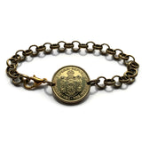 2014 Serbia Srbija Srpski 1 Dinar coin bracelet Serbian cross double-headed eagle Belgrade Novi Sad Nis Kragujevac Subotica Pancevo b000180