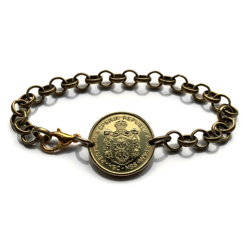 2014 Serbia Srbija Srpski 1 Dinar coin bracelet Serbian cross double-headed eagle Belgrade Novi Sad Nis Kragujevac Subotica Pancevo b000180