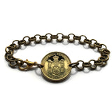 2014 Serbia Srbija Srpski 1 Dinar coin bracelet Serbian cross double-headed eagle Belgrade Novi Sad Nis Kragujevac Subotica Pancevo b000180