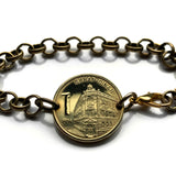2014 Serbia Srbija Srpski 1 Dinar coin bracelet Serbian cross double-headed eagle Belgrade Novi Sad Nis Kragujevac Subotica Pancevo b000180