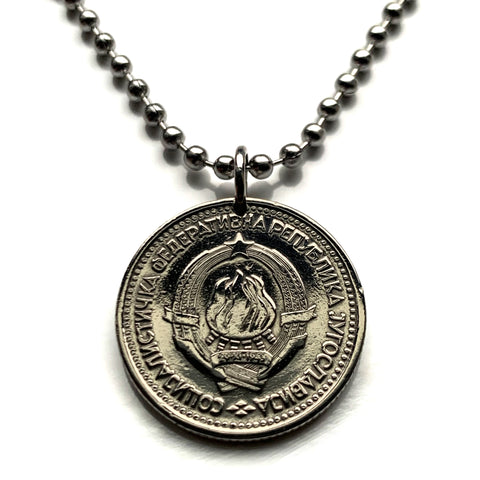 1965 Yugoslavia 1 Dinar coin pendant Serbia Croatia Belgrade Bosnia Herzegovina Slovenia Srbija Balkans South Slavic n000464