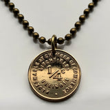 Litchfield City, Illinois 1/4 cent sales tax token coin pendant necklace American USA IRS Chicago vintage relic souvenir repurposed n002112