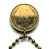 2010 Chile 10 Peso coin pendant Santiago Bernardo O'Higgins Libertador Araucanía Iquique Rancagua La Pintana Temuco Coquimbo n003051