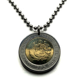 2008 Peru 5 Soles coin pendant escudo Peruano Lima Arequipa Trujillo Chiclayo Piura Huancayo Cusco llama Inca Nazca Lines condor Ica n003512