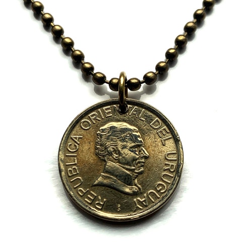 1998 Uruguay 1 Peso coin pendant Jose Gervasio Artigas Montevideo Salto Ciudad de la Costa Paysandú Las Piedras Rivera Maldonado n003937