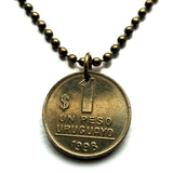 1998 Uruguay 1 Peso coin pendant Jose Gervasio Artigas Montevideo Salto Ciudad de la Costa Paysandú Las Piedras Rivera Maldonado n003937