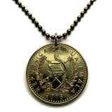 2016 Guatemala 1 Quetzal coin pendant Resplendent Quetzal bird Mixco Villa Nueva Escuintla Huehuetenango Jutiapa Petapa Tikal Quiriguá Maya culture Guate Ladino people Guatemalteco Cobán Quetzaltenango Jalapa Kʼicheʼ people Alta Verapaz Chapín n003542