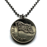 1980 Uruguay 5 Pesos coin pendant bandera Uruguaya Sol de Mayo Montevideo Artigas Rioplatense Maldonado Colonia Rivera Melo Mercedes Minas Pando cocoliche Fortaleza Rocha Lunfardo Gaucho Salto Charrúa Punta del Este Paysandú Piriápolis n003216