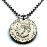 1973 Sweden Sverige 1 Krona coin pendant Swedish crown lions Tre Kroner Stockholm Uppsala Malmö Gothenburg Örebro Gotaland Scandinavia Nordic Västerås Helsingborg Smolandia Vikings Norsemen n001363