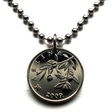 Croatia Hrvatska 20 Lipa coin pendant necklace olive branch Sahovnica chequy checkerboard Zagreb Split Rijeka Osijek Zadar Pula Slavonski Brod Dubrovnik Karlovac Varazdin Sibenik Dalmatia Slavonia Istria Primorje Gorski Kotar Rovinj Yugoslavia n000143