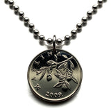 Croatia Hrvatska 20 Lipa coin pendant necklace olive branch Sahovnica chequy checkerboard Zagreb Split Rijeka Osijek Zadar Pula Slavonski Brod Dubrovnik Karlovac Varazdin Sibenik Dalmatia Slavonia Istria Primorje Gorski Kotar Rovinj Yugoslavia n000143