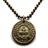 1947 Britisch-Westafrika 6 Pence Nigeria Ghana Gambia Sierra Leone Münzanhänger Freetown Abuja Accra Lagos Banjul Kumasi Tamale Serekunda Brikama Kano Ibadan Benin City Cape Coast Hausa n002809