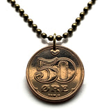 2001 Dänemark Danmark 50 Ore Münzanhänger Dänische Krone Kopenhagen Aarhus Odense Aalborg Esbjerg Roskilde Syddanmark Aabenraa Hillerød Nordic Randers Kolding Norse Zealand Funen Vendsyssel Thy n000209