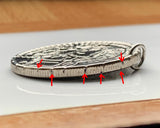 1984 Mexico 50 Pesos coin keychain pendant Coyolxauhqui Templo Mayor stone disk Aztec mythology Mexican eagle Tlatoani Guerrero Jalisco n001930