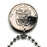 2001 Panama 1/4 Balboa coin pendant armored helmet Vasco Núñez de Balboa Vista Alegre Santiago Veraguas Colón Casco Viejo Coronado n003956