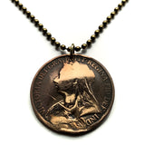 1897 United Kingdom Great Britain England Penny coin pendant British Queen Victoria Britannia London Birmingham Liverpool Nottingham Sheffield Bristol Glasgow Leicester Edinburgh Leeds Cardiff Manchester Reading Portsmouth Newcastle Cambridge York n001616