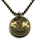 Croatia Hrvatska 10 Lipa coin pendant tobacco plant Duhan Sahovnica Zagreb Split Rijeka Osijek Zadar Pula Slavonski Brod Dubrovnik Karlovac Varazdin Sibenik Dalmatia Slavonia Istria Primorje Gorski Kotar Rovinj Porec Opatija Yugoslavia Hrvati n000403