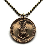 1944 USA Philippines 1 Centavo coin pendant necklace World War 2 era eskudo Pilipinas eagle Filipino Pinoy Manila Quezon Davao Bohol Cebu Rizal Palawan Zamboanga Antipolo Pasig Luzon Visayas Panay Mindanao Tagalog Cebuano Bisaya Hiligaynon Cavite n000419