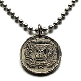 1967 República Dominicana Dominican Republic 10 Centavos coin pendant escudo Dominicano Indian woman Santo Domingo Santiago Quisqueya La Vega San Cristóbal Punta Cana Puerto Plata Zona Colonial Duarte Cap Cana Isla Saona Baní La Romana Boca Chica n000931