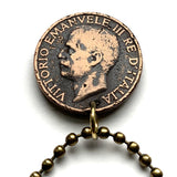 1931 Italy Italia 10 Centesimi coin pendant necklace honey bee bumble bee beekeeper honey farmers pollination beehive Roma Milan Florence Venice Verona Napoli Turin Palermo Parma Bergamo Pisa Matera Genoa Siena Modena Bari Sorrento Perugia Tuscany n000539