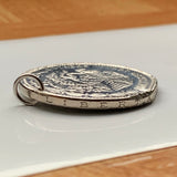 1981 Mexico 20 Pesos coin pendant necklace Mayan ball player Chichen Itza Yucatán Mexican eagle Mesoamerica Lakamha pyramid temple n002117