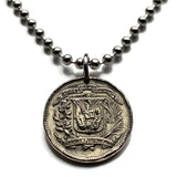 1967 República Dominicana Dominican Republic 10 Centavos coin pendant escudo Dominicano Indian woman Santo Domingo Santiago Quisqueya La Vega San Cristóbal Punta Cana Puerto Plata Zona Colonial Duarte Cap Cana Isla Saona Baní La Romana Boca Chica n000931