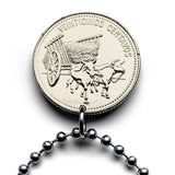 1990 Dominican Republic 25 Centavos coin pendant necklace jewelry escudo Dominicano Santo Domingo Santiago Cibao La Vega Ciudad Colonial San Pedro de Macorís La Romana Higüey Moca escudo bandera colgante n000668