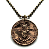 1944 USA Philippines 1 Centavo coin pendant necklace World War 2 era eskudo Pilipinas eagle Filipino Pinoy Manila Quezon Davao Bohol Cebu Rizal Palawan Zamboanga Antipolo Pasig Luzon Visayas Panay Mindanao Tagalog Cebuano Bisaya Hiligaynon Cavite n000419