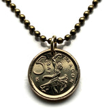 1994 Spain 5 Peseta coin pendant The Dancer ballet Pablo Gargallo sculpture Aragon Zaragoza Puerta del Carmen Flamenco Seguidilla n000166