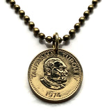 1974 Tonga 1 Seniti coin pendant necklace Tortoise Turtle Tu'i Malila Tongan Tongatapu Melanesian western Oceania Nukuʻalofa n003943