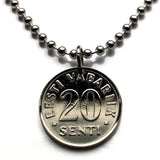2004 Estonia 20 Senti coin pendant Estonian 3 blue lions Eesti Tallinn Baltic Nordic Finnic Uralic Toompea Hill Jaaniõhtu n001628