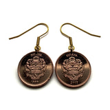 Guyana 5 Dollars coin earrings jaguars Cacique's Crown Georgetown British Guiana Anna Regina East Indian Berbice Sheriff Street e000694