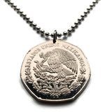 1976 Mexico 10 Pesos coin pendant Mexican eagle Cancun Tijuana Veracruz Toluca Chiapas Pachuca Morelia Durango Guadalajara n002008