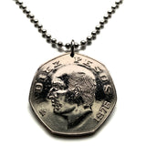 1976 Mexico 10 Pesos coin pendant Mexican eagle Cancun Tijuana Veracruz Toluca Chiapas Pachuca Morelia Durango Guadalajara n002008