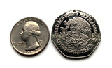 1976 Mexico 10 Pesos coin pendant Mexican eagle Cancun Tijuana Veracruz Toluca Chiapas Pachuca Morelia Durango Guadalajara n002008