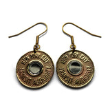 USA NYC 1986-1989 New York City Subway transit token coin earrings Manhattan Brooklyn Bronx Queens E F R trains railroad transportation e000251