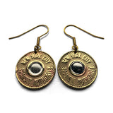 USA NYC 1986-1989 New York City Subway transit token coin earrings Manhattan Brooklyn Bronx Queens E F R trains railroad transportation e000251